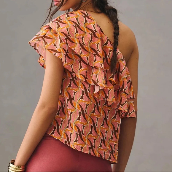 Anthropologie Devotion Twins Platania One Shoulder Top Size L - Picture 2 of 12